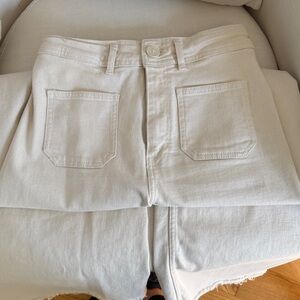 Zara Cream High-Rise Trousers